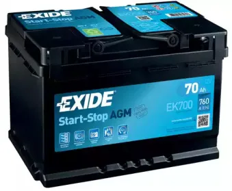 EK700 EXIDE Стартерная аккумуляторная батарея